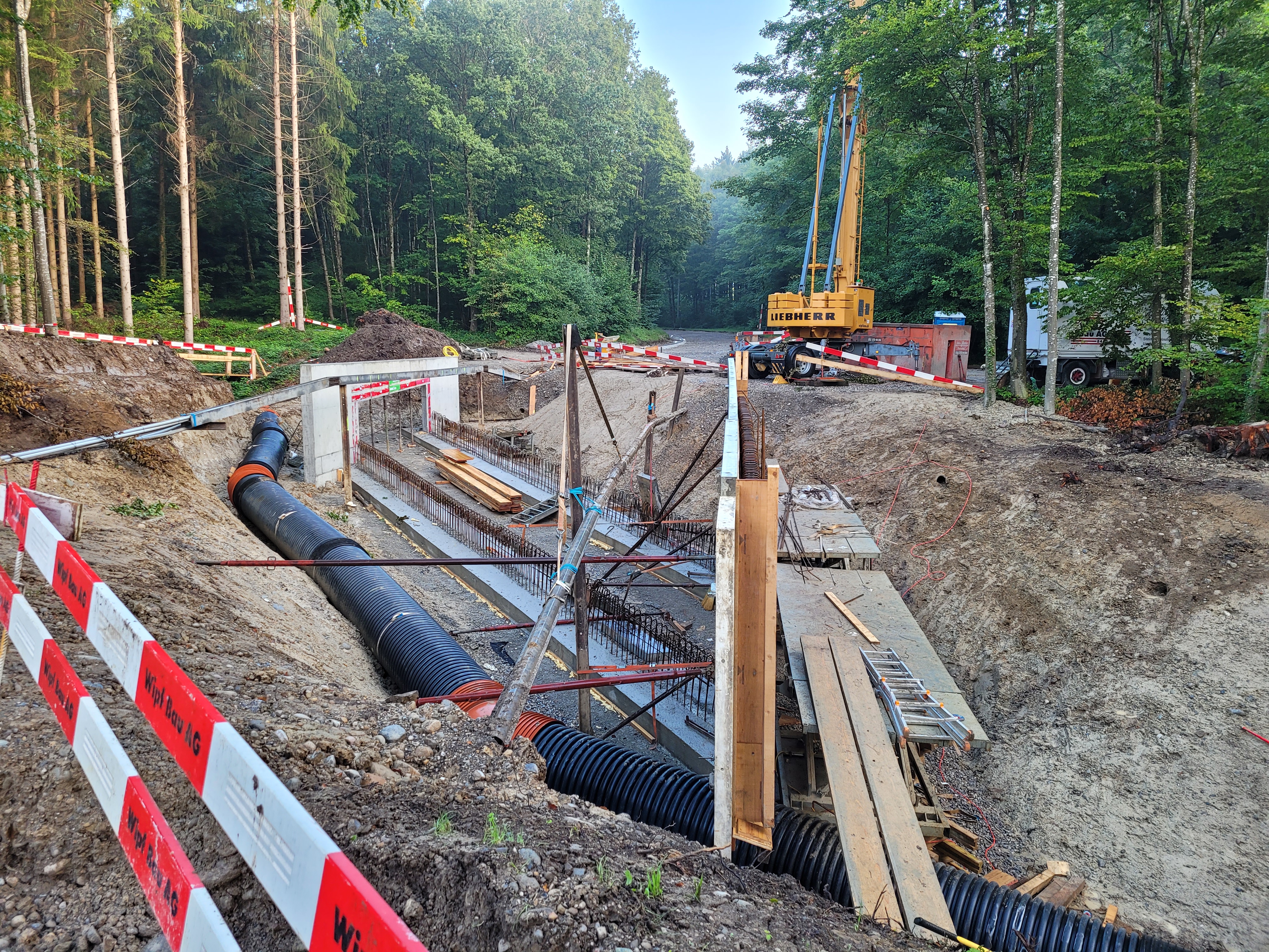 Baustelle mit Absperrungen